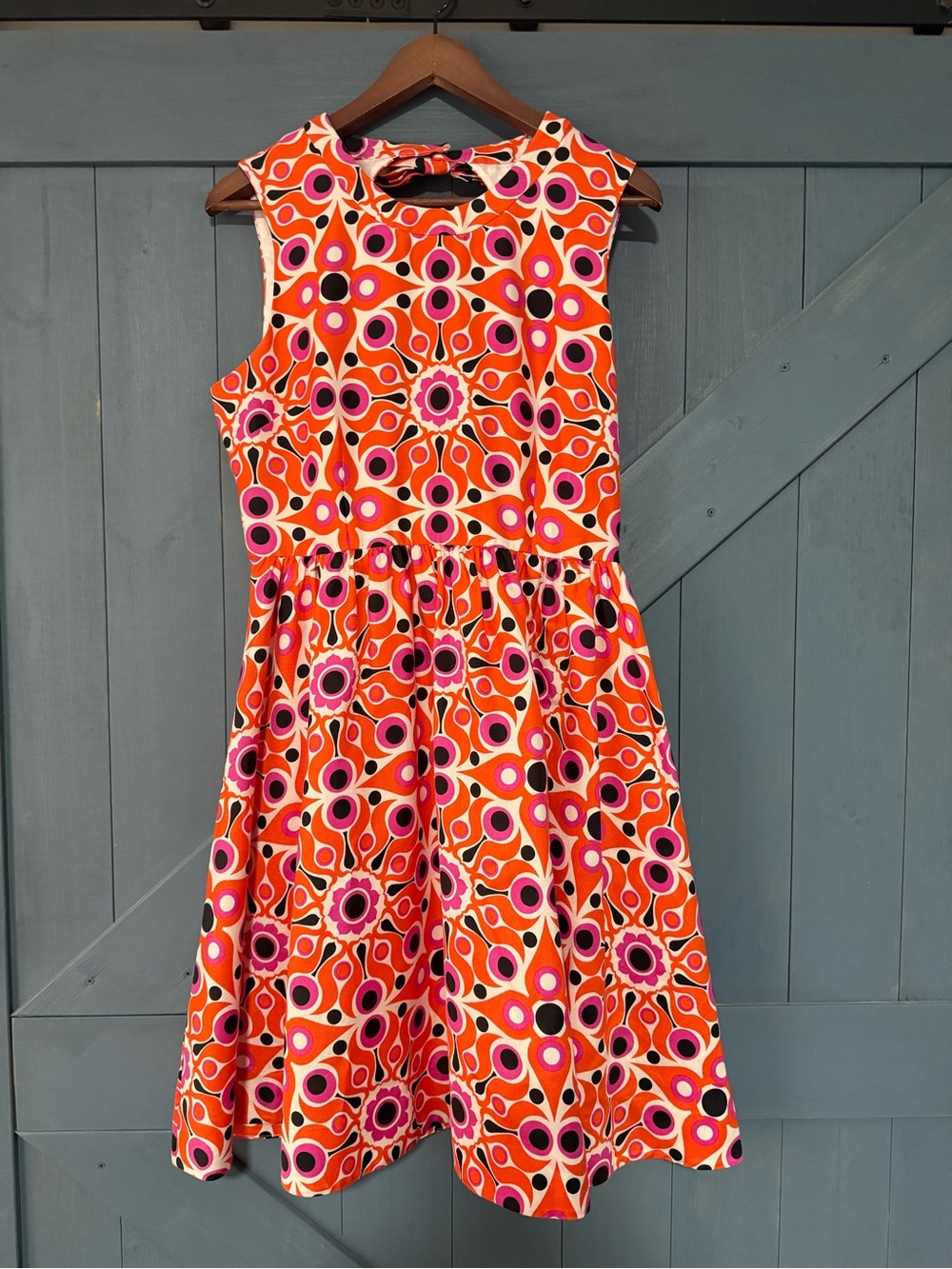 kate spade Girls Orange and Pink Patterned Sleeveless Dress